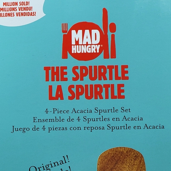 Mad Hungry 4-Piece Acacia Spurtle Set- NIB - Picture 2 of 7